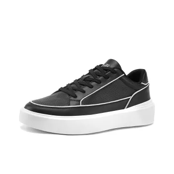 WALK SOUL Anti-Slip Wear-Resistant Breathable Moisture-Wicking Low-Top Skateboard Shoes Men's Black White Dark Blue