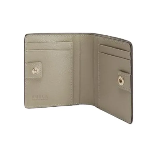 Furla Cow Leather Wallet Small Size Women's Light Gray-2