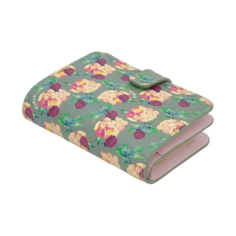 Furla Embossed Cow Leather Wallet Women's Mineral Green-4