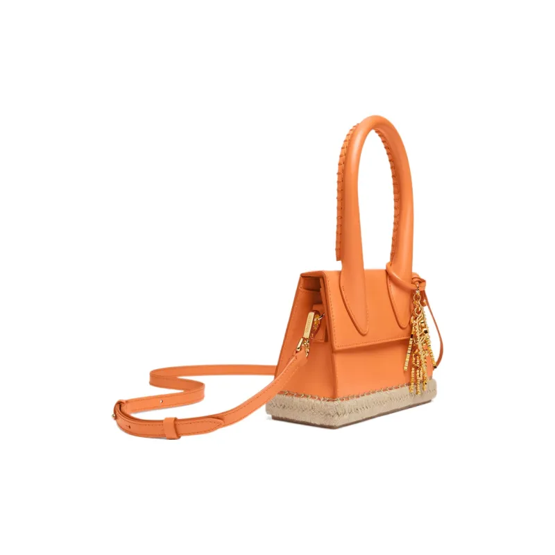 Jacquemus Le Chiquito Moyen Cow Leather Shoulder Bag Crossbody Bag Handbag Women's Orange-1