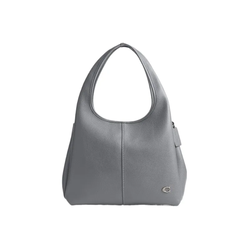 COACH Lana Polished Pebble Leather Handbag, Shoulder Bag Tubas Women's Dark Gray-0