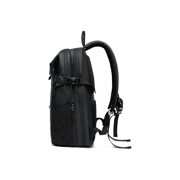 MashaLanti Synthetic Leather Backpack Large Size Men's Black-3