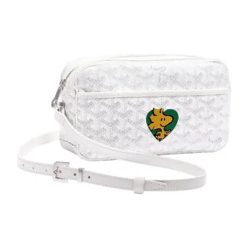 GOYARD Cap-Vert Canvas With Leather Camera Bag Shoulder Bag Crossbody Bag Small Size Unisex White/Green