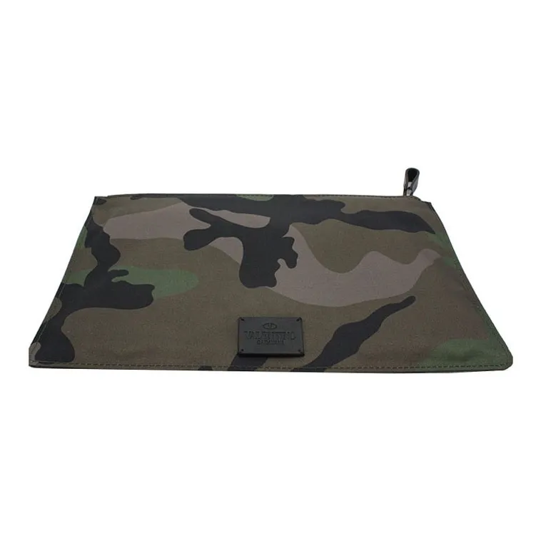 Valentino Textile Nylon Clutch Regular Men's Multicolor Khaki Green-2