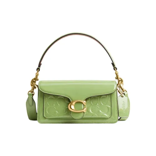 COACH Tabby Patent Leather Messenger Bag, Handbag, Shoulder Bag Women's Grass Green