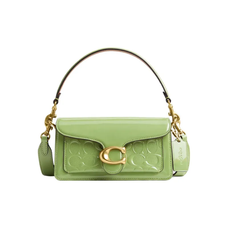 COACH Tabby Patent Leather Messenger Bag, Handbag, Shoulder Bag Women's Grass Green-0