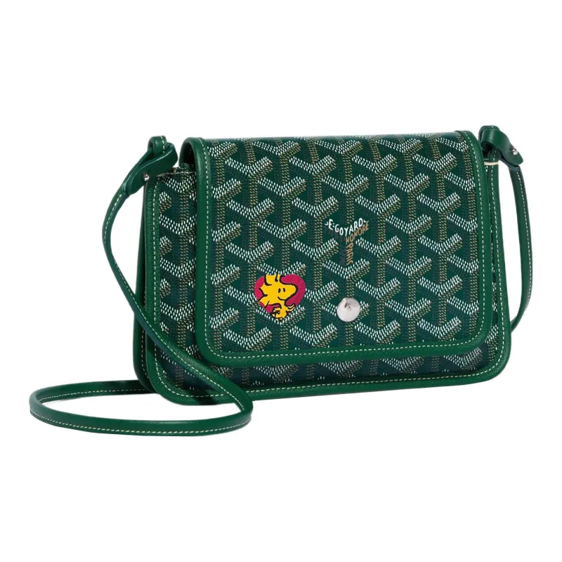 GOYARD Plumet Canvas With Leather Envelope Bag Handheld Shoulder Bag Crossbody Bag Small Size Unisex Green/Red-0