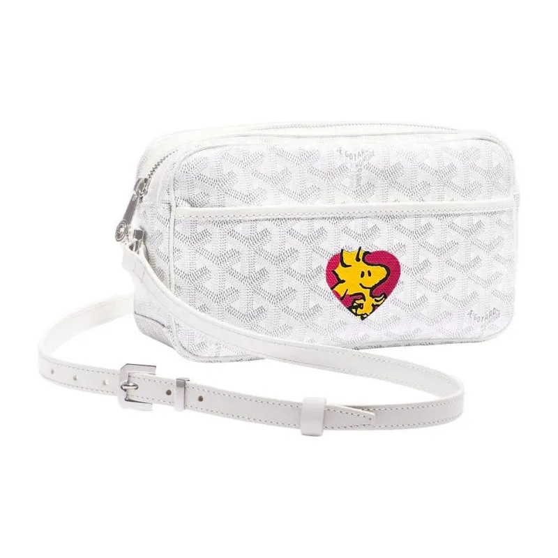 GOYARD Cap-Vert Canvas With Leather Camera Bag Shoulder Bag Crossbody Bag Small Size Unisex White/Red-0