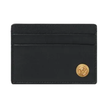 VERSACE VERSACE Calfskin Card Holder Men's Black