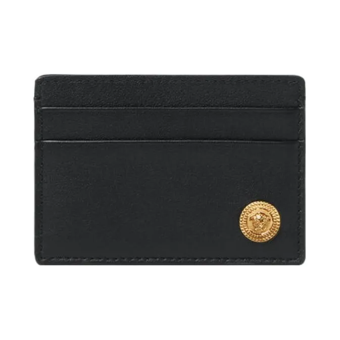 VERSACE VERSACE Calfskin Card Holder Men's Black-0