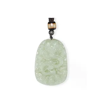 Cuiya Golden Building Hetian Jade Pendants Pale Greenish White Jade Unisex