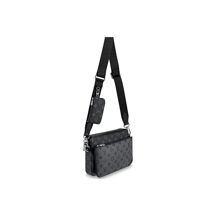 LOUIS VUITTON Trio Messenger Monogram Eclipse Reverse Gray-2