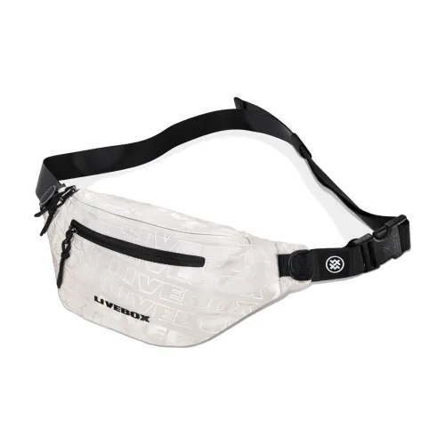 LIVEBOX EN DIRECT Nylon Shoulder Bag Crossbody Bag Fanny Pack Sling Bag Medium Size Men's Ecru/Black