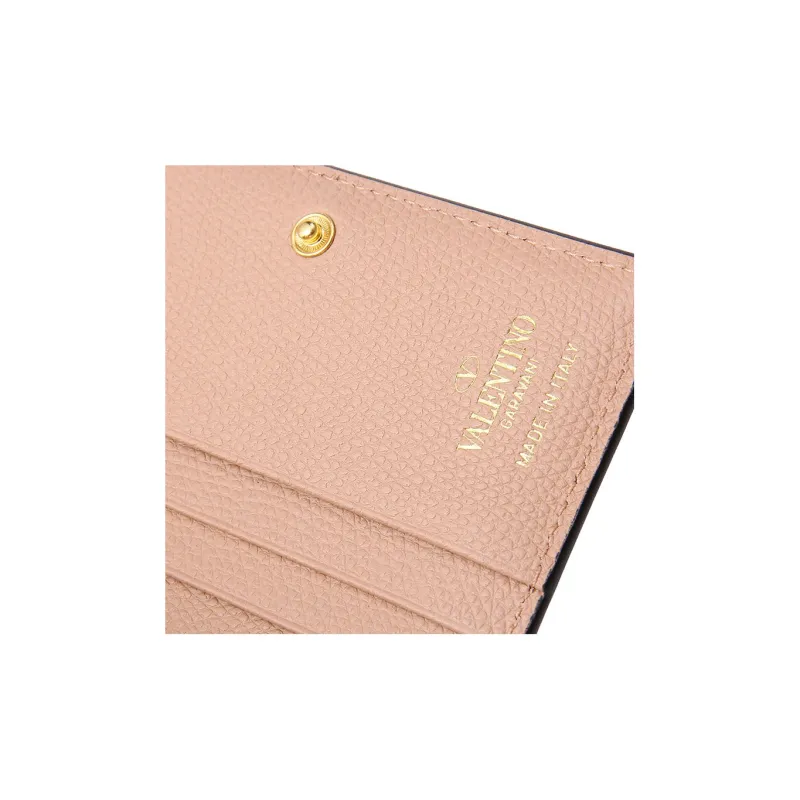Valentino Vlogo Cow Leather Wallet Card Holder Regular Women's Pink-6