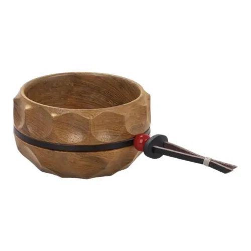 THOUS WINDS Outdoor Water Equipment Water Container 150ml Camping Myanmar Teak Cow Leather 9*5cm