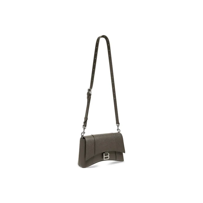Balenciaga Downtown Soft Textured Calfskin Shoulder Bag Crossbody Bag Extra Small Men's Dark Green-2