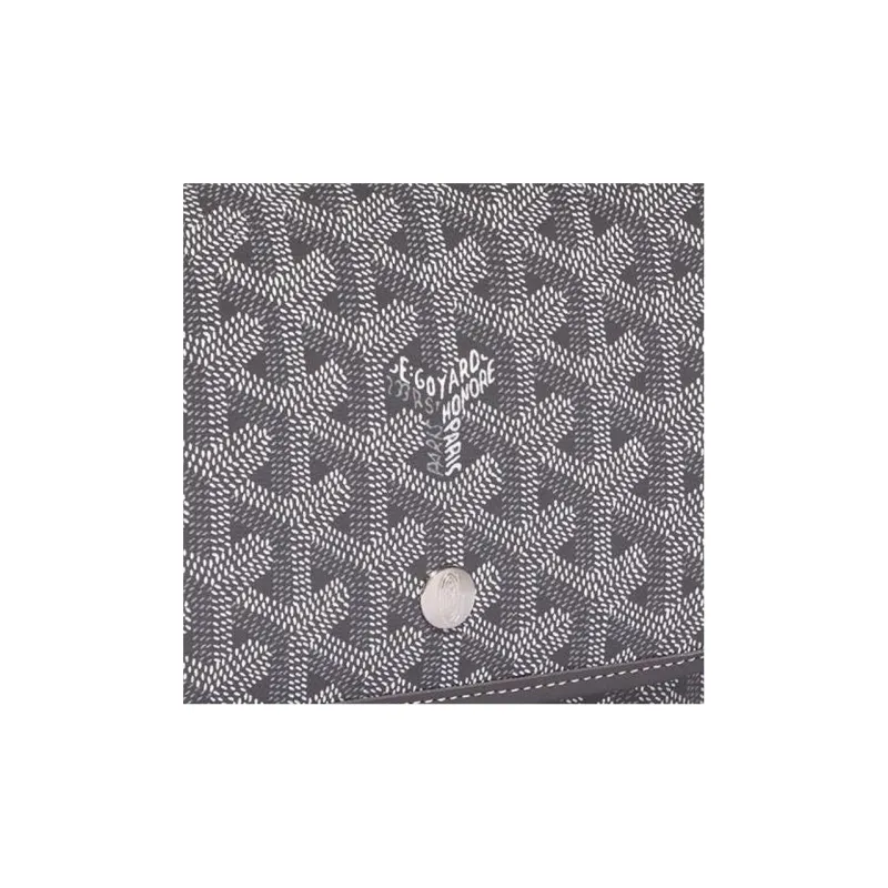 GOYARD Plumet Canvas With Leather Envelope Bag Handheld Shoulder Bag Crossbody Bag Small Size Unisex Gray/Pink-4