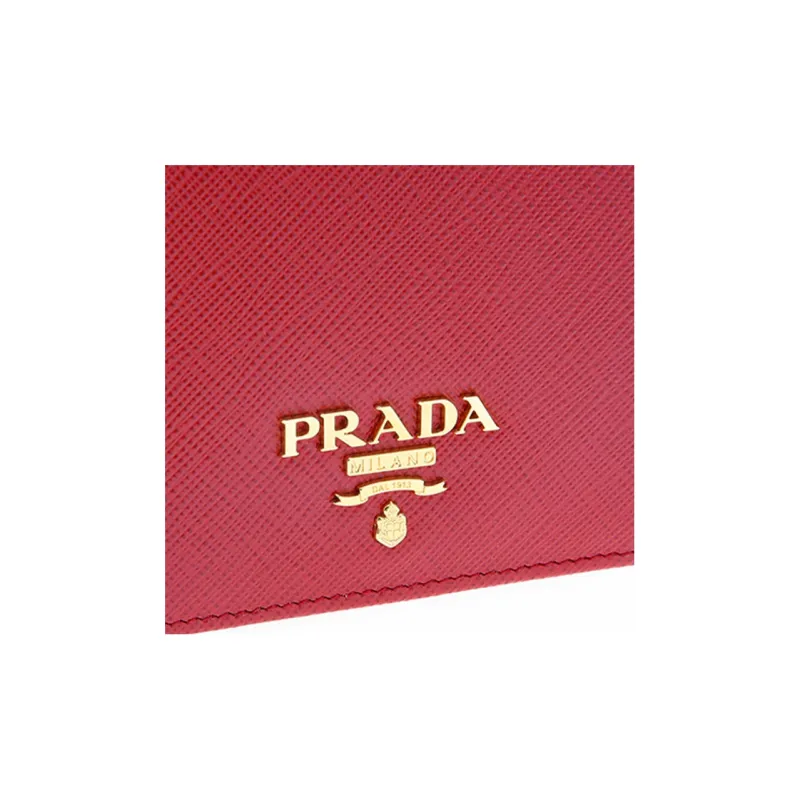 PRADA Cow Leather Wallet Regular Women's Red-5