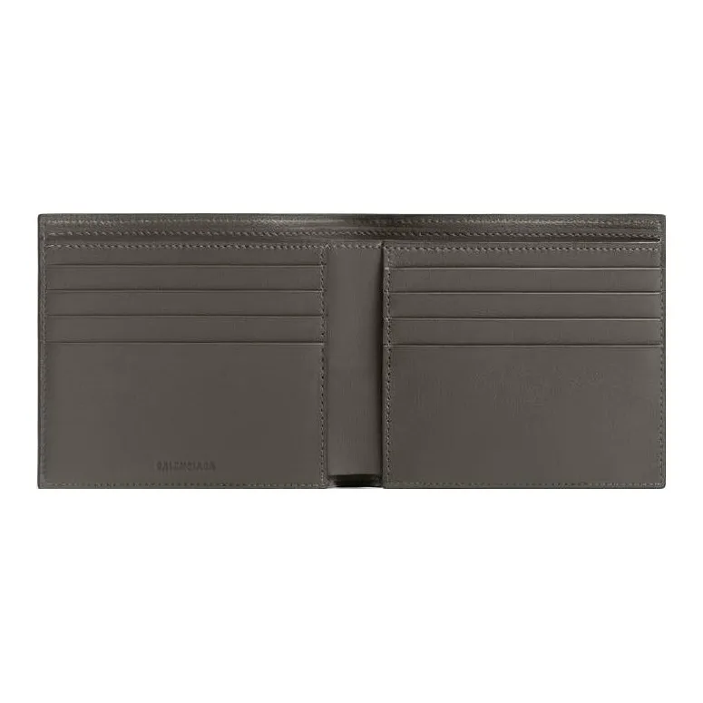 Balenciaga Cow Leather Wallet Men's Dark Green/White-2