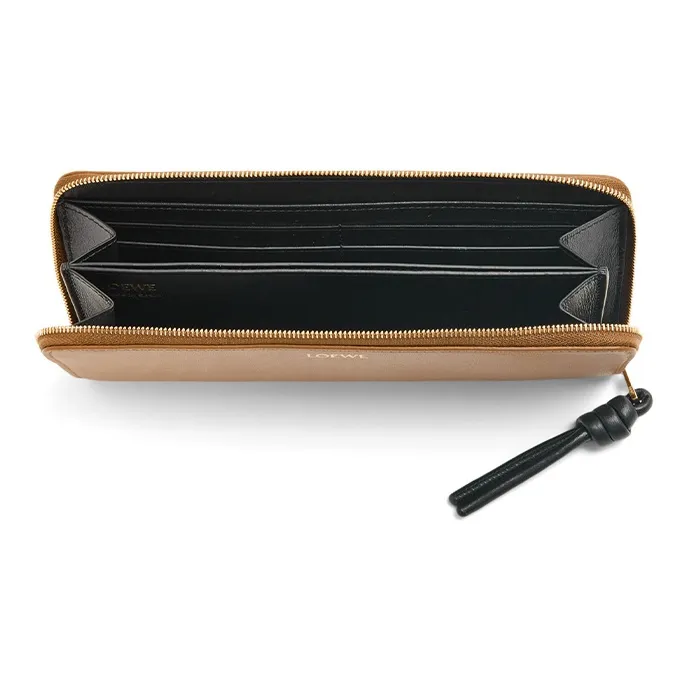 LOEWE Bright Nappa Calfskin Wallet Regular Women's Brown/Black-3