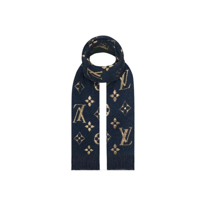 LOUIS VUITTON Knit Scarves Women's Blue-1