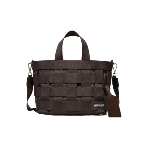 Jacquemus Cotton With Leather Shoulder Bag Crossbody Bag Handbag Men's Dark Brown