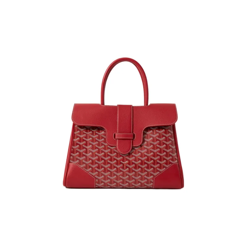 GOYARD Saigon Canvas With Leather Xigong Tote Handbags Shoulder Bags Large Size Unisex Red-0