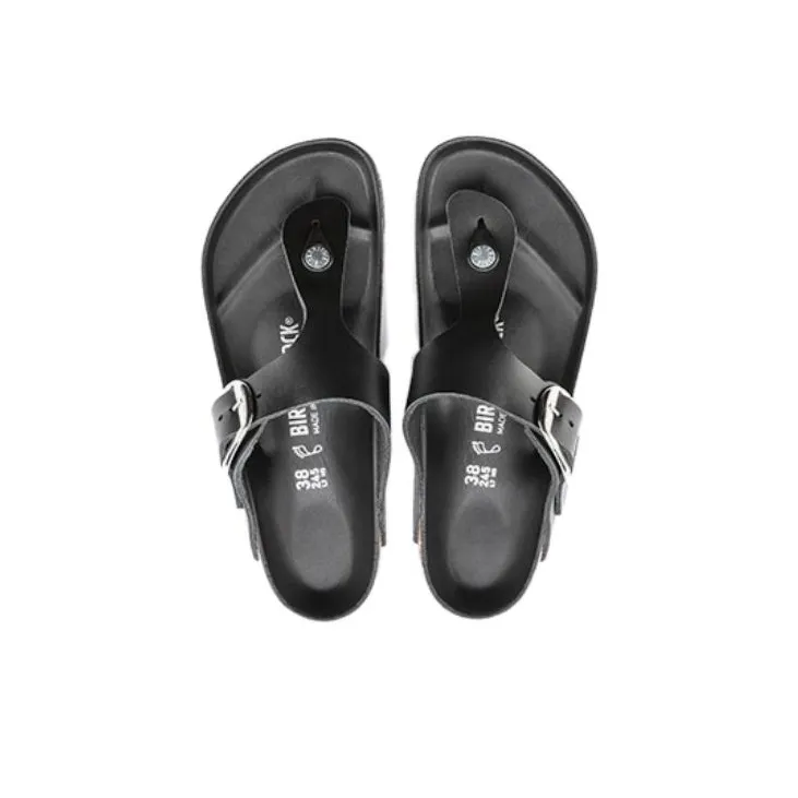 Birkenstock Gizeh Flip Flops Women's Black Narrow Fit-3
