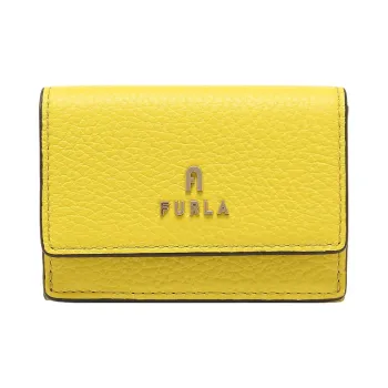 Furla Cow Leather Wallet Small Size Women's Yellow
