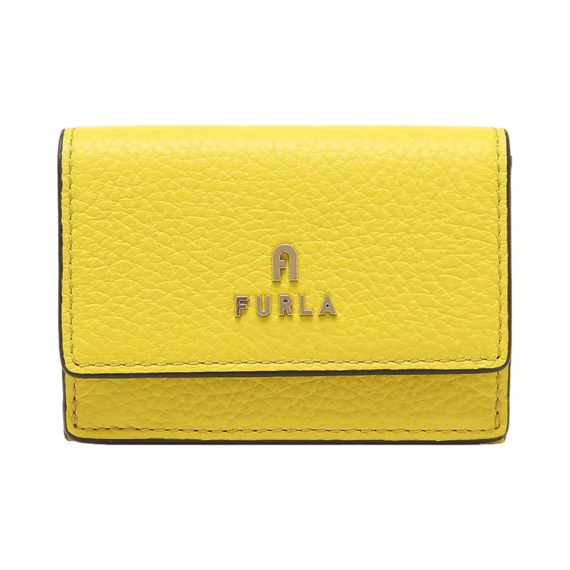 Furla Cow Leather Wallet Small Size Women's Yellow-0