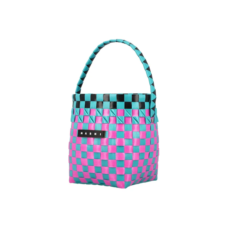 MARNI Logo Patch Checked Shoulder Bag-2
