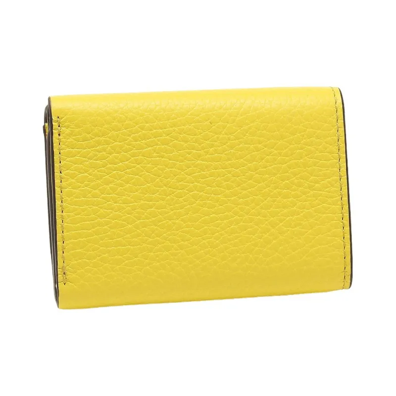 Furla Cow Leather Wallet Small Size Women's Yellow-2