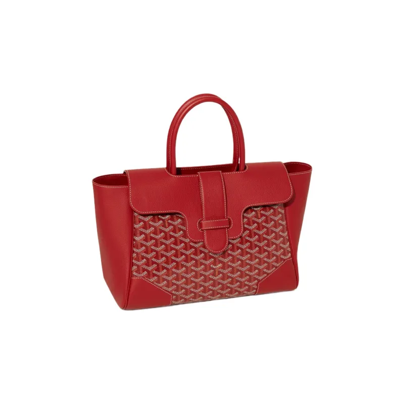 GOYARD Saigon Canvas With Leather Xigong Tote Handbags Shoulder Bags Large Size Unisex Red-2