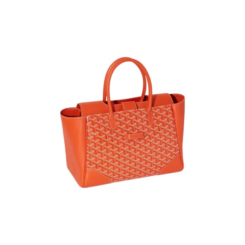 GOYARD Saigon Canvas With Leather Xigong Tote Handbags Shoulder Bags Large Size Unisex Orange-4