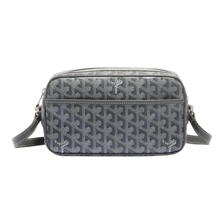 GOYARD Cap-Vert Canvas With Leather Camera Bag Shoulder Bag Crossbody Bag Small Size Unisex Gray/Red-2