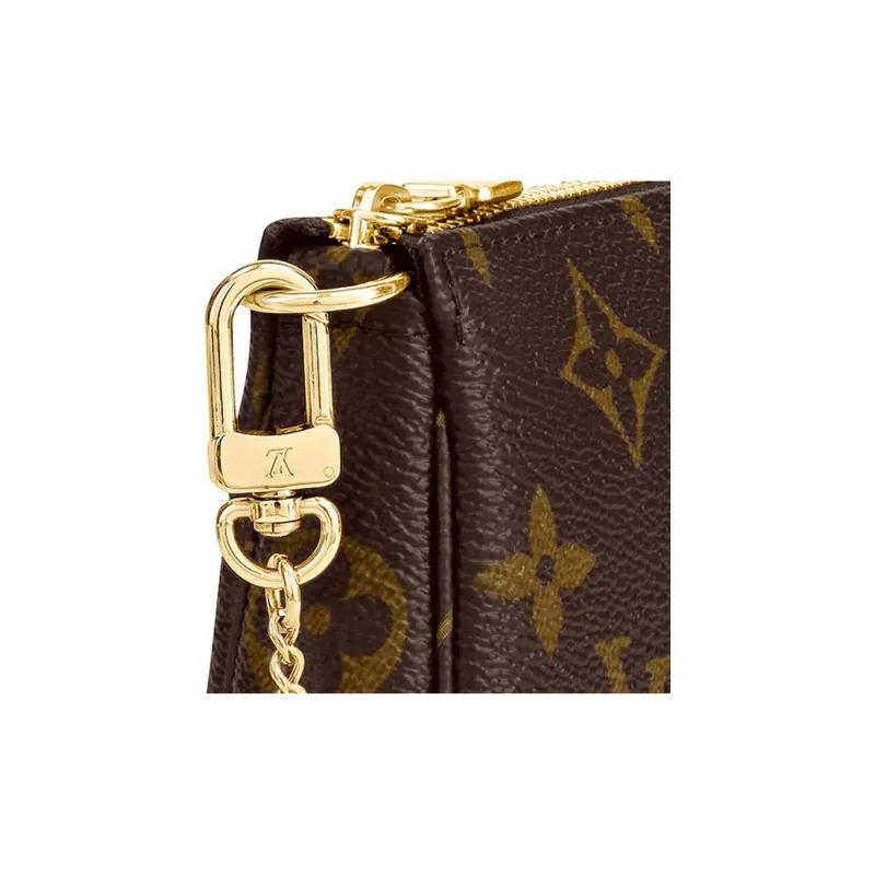 LOUIS VUITTON Pochette Accessoires Monogram Mini Brown-5