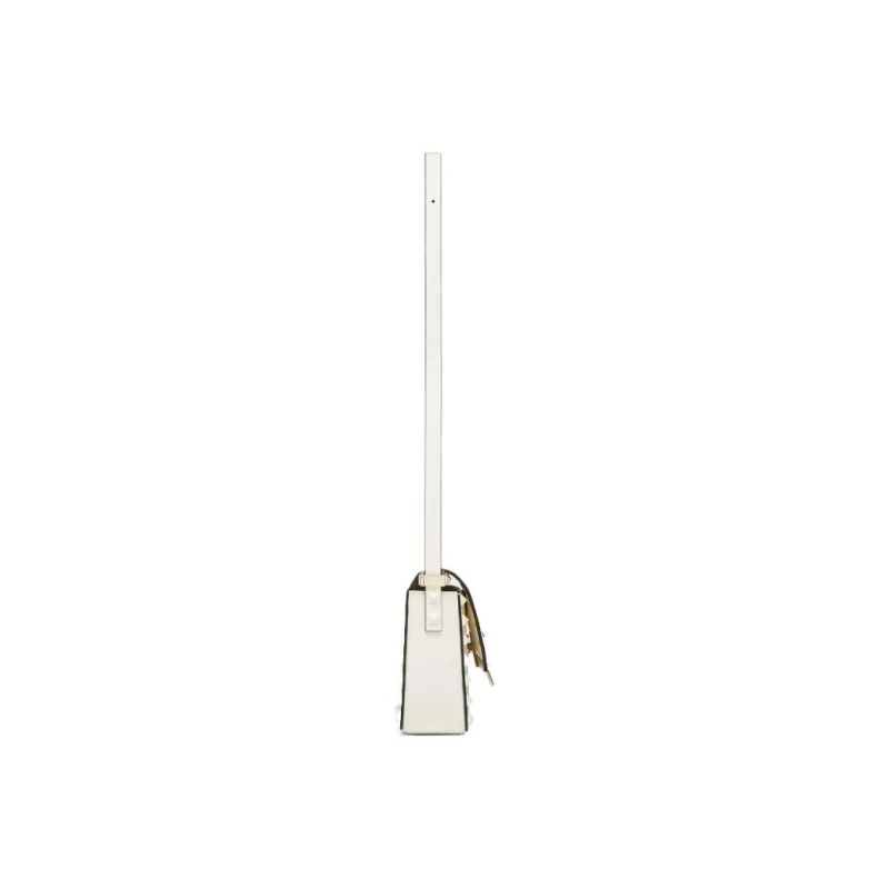 Valentino Rockstud Smooth Calf Leather Handbag Shoulder Bag Women's Ivory White-2