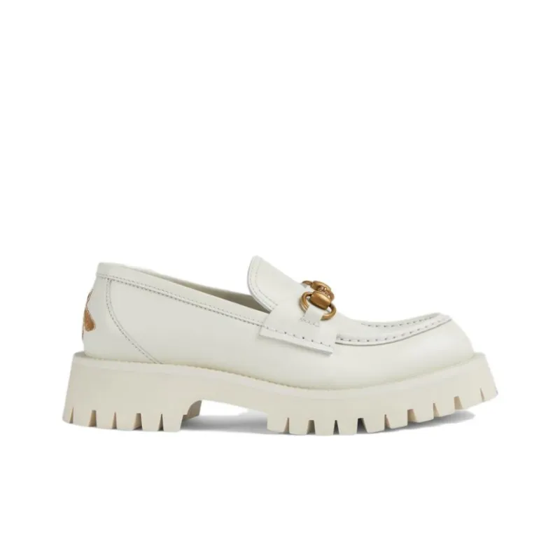 GUCCI Horsebit Loafers Women's White-1