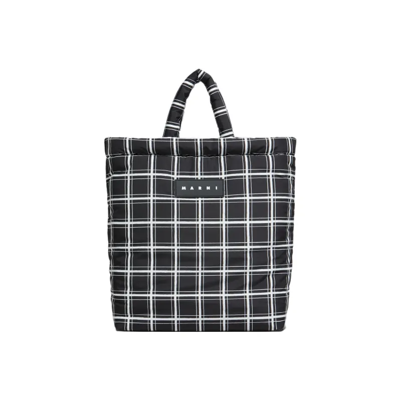 MARNI Checkered Puff Tote Bag-0