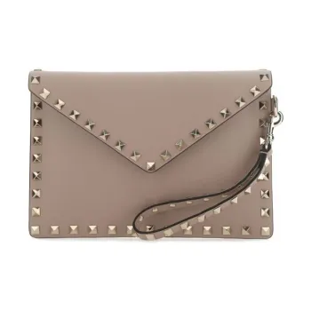 Valentino Cow Leather Clutch Women's Vintage Pink