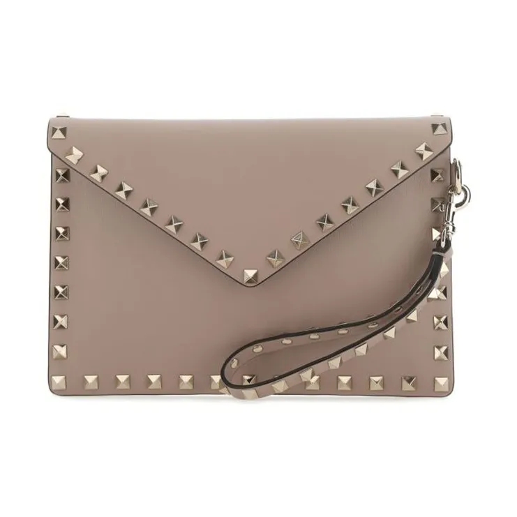 Valentino Cow Leather Clutch Women's Vintage Pink-0