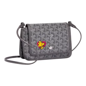 GOYARD Plumet Canvas With Leather Envelope Bag Handheld Shoulder Bag Crossbody Bag Small Size Unisex Gray/Red