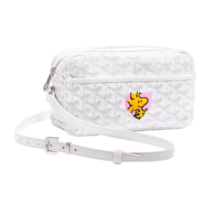 GOYARD Cap-Vert Canvas With Leather Camera Bag Shoulder Bag Crossbody Bag Small Size Unisex White/Pink-0
