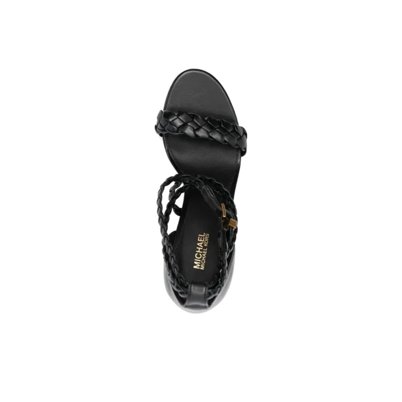 MICHAEL KORS Astrid-Braided Strap Sandals Women's Black-4