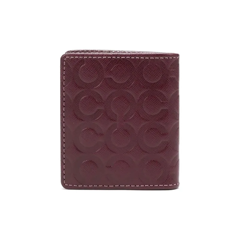 COACH Cow Leather Coin Purse Wallet Women's Burgundy-2