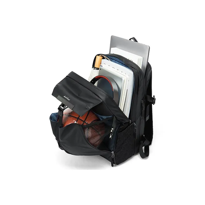 MashaLanti Synthetic Leather Backpack Large Size Men's Black-1