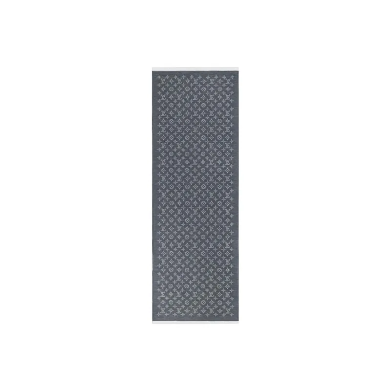 LOUIS VUITTON Monogram SHADOW Knit Scarves Men's Blue-1