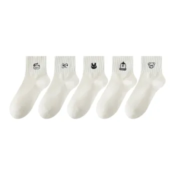 AUGUST Mid Calf Socks Unisex 5 Pack