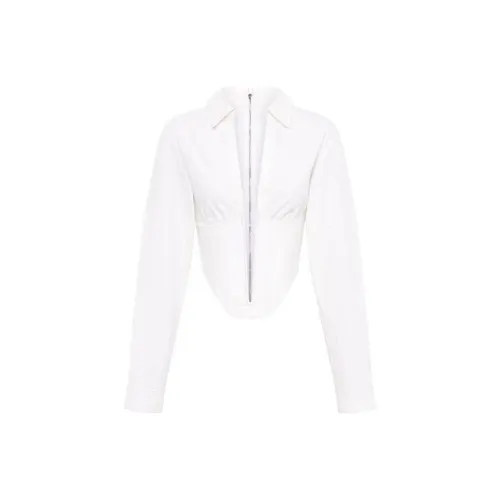 DION LEE V-wire Long-sleeve Corset Shirt