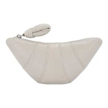 Lemaire Croissant Series Sheepskin Coin Purse Women's Light Pelican Gray
